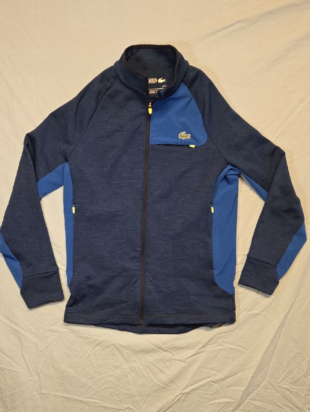 Lacoste Sport Breathable UV Protection Golf Full Zip Sweatshirt Navy Blue